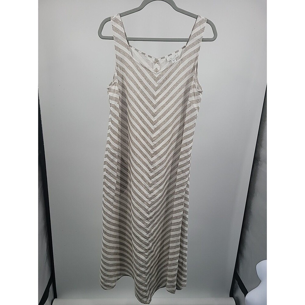 J Jill Love Linen Maxi Dress Sz M Beechnut Beach Vacation Resort Summer Beachy